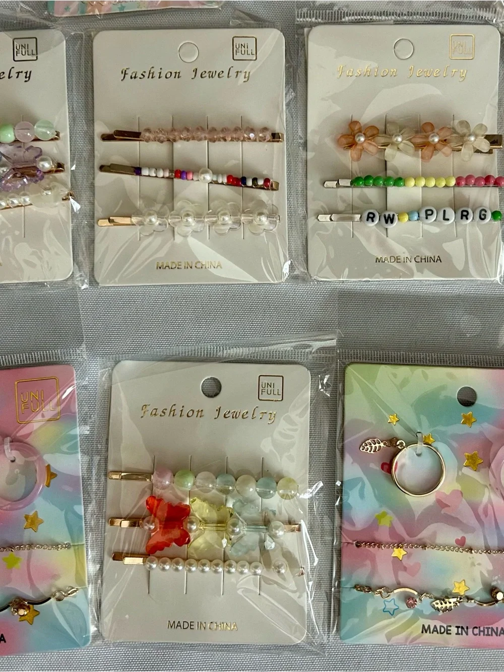 Kids Rainbow Unicorn & Mermaid Hair Clips, ties, barrettes and jewelry.